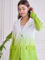 Women Stylish Green-White Ombre Blazer Co-ord Set in Stretchable Fabric thumb 2