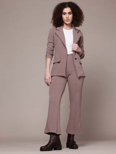 Women Textured Co-ord Set with Blazer & Trouser