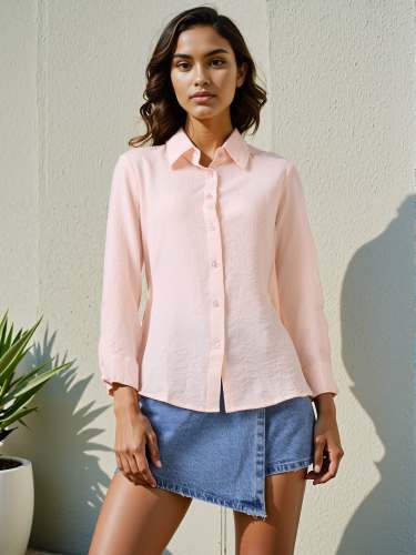 Women Long Sleeve Button-Down Shirt | Set of 5 Size (XS,M,L,XL)