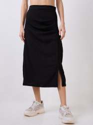 Wrap Midi Skirt with Side Slit | Lightweight & Breezy Style | Set of 5 Size(XS,S,M,L,XL)