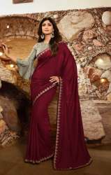 Buy Marron Shilpa Shetty Saree By Shaily Retails