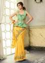 Buy Yellow Silk Blend Saree By Shaily Retails thumb 1