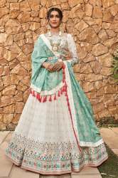 Alabaster White Georgette Indowestern Lehenga