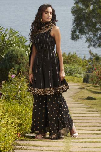 Black Georgette Sharara Suit