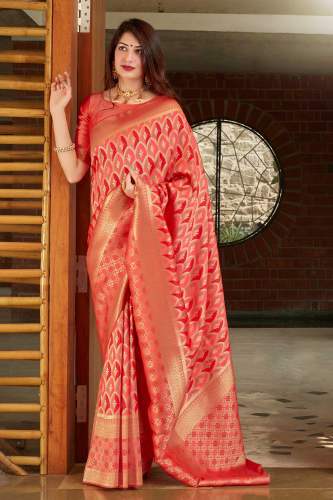 Blood Red Banarasi Silk Saree