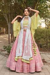 Blush Pink Georgette Indowestern Lehenga
