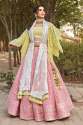 Blush Pink Georgette Indowestern Lehenga thumb 2