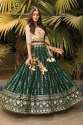 Bottle Green Georgette Indowestern Lehenga  thumb 1