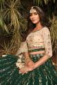 Bottle Green Georgette Indowestern Lehenga  thumb 2