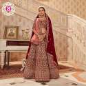 Carmine Red Micro Velvet Bridal Lehenga Choli