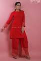 Cherry Red Palazzo Set thumb 3