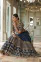 Cobalt Blue Silk Bridal Lehenga Choli thumb 1