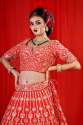 CRIMSON RED BRIDAL LEHENGA thumb 1