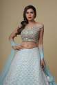 Ice Blue Net Lehenga Choli thumb 1