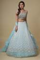 Ice Blue Net Lehenga Choli thumb 2