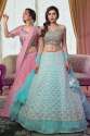 Ice Blue Net Lehenga Choli thumb 4