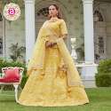 Lemon Yellow Silk Bridal Lehenga Choli