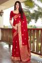 Mahogany Red Soft Silk Saree