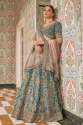 Ocean Green Raw Silk Lehenga Choli thumb 1