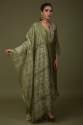 Olive Green Chanderi Silk Salwar Suit thumb 1