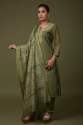 Olive Green Chanderi Silk Salwar Suit thumb 2