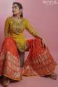 Orange And Yellow Sharara Set