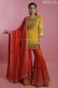 Orange And Yellow Sharara Set thumb 1