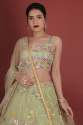 Parrot Green Net Lehenga Choli thumb 2