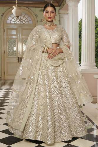 Pearl Silver Net Lehenga Choli