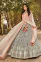 Powder Blue Georgette Indowestern Lehenga thumb 1