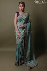 Powder Blue Silk Saree