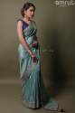 Powder Blue Silk Saree thumb 3
