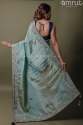 Powder Blue Silk Saree thumb 4