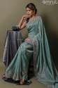 Powder Blue Silk Saree thumb 5