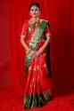 RED AND GREEN SILK SAREE thumb 1
