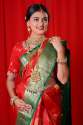 RED AND GREEN SILK SAREE thumb 3