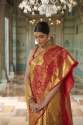 Rosewood Golden Kanchipuram Silk Saree