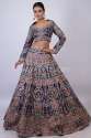 Royal and Majestic Navy Blue Bridal Lehenga thumb 9