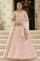 Salmon Pink Raw Silk Lehenga Choli
