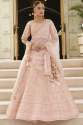 Salmon Pink Raw Silk Lehenga Choli thumb 2