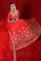 SCARLET RED SILK LEHENGA