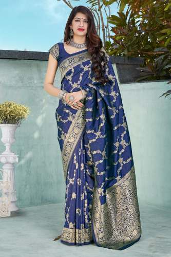 Seattle Blue Banarasi Silk Saree