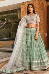 Serene Green Georgette Lehenga Choli