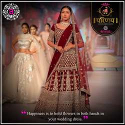 velvet embroidery work lehenga