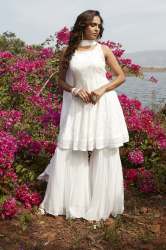 White Silk Sharara Suit