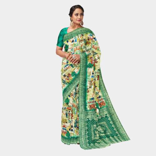 Digital Print Warli Art Silk Saree | Nayika Saree