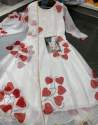 Faux Georgette Heart Print dress and Dupatta  thumb 1