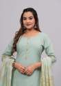 Women Cotton Rayon Kurta Pant Dupatta Set thumb 1