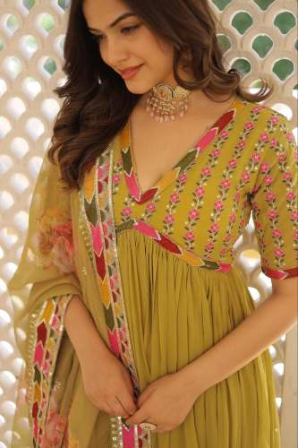Anarkali pant dupatta set