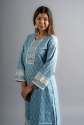 Blue Floral Printed Pure Cotton Kurta with Trousers & With Dupatta thumb 2